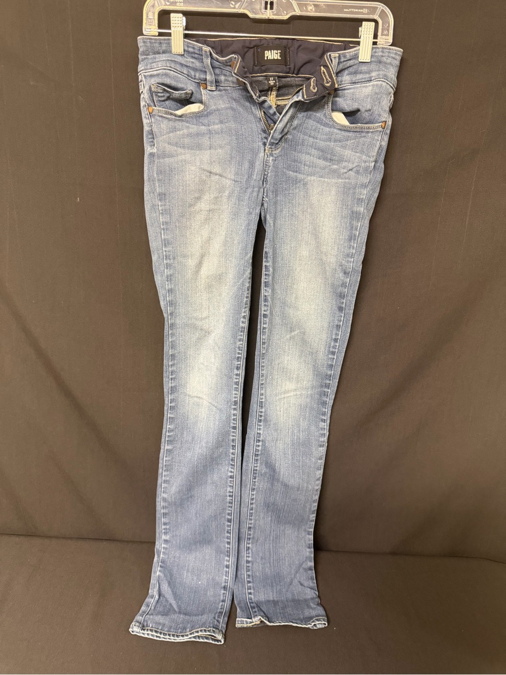 PAIGE Hidden Hills Straight Jeans Size 27 Medium Wash Stretch Denim